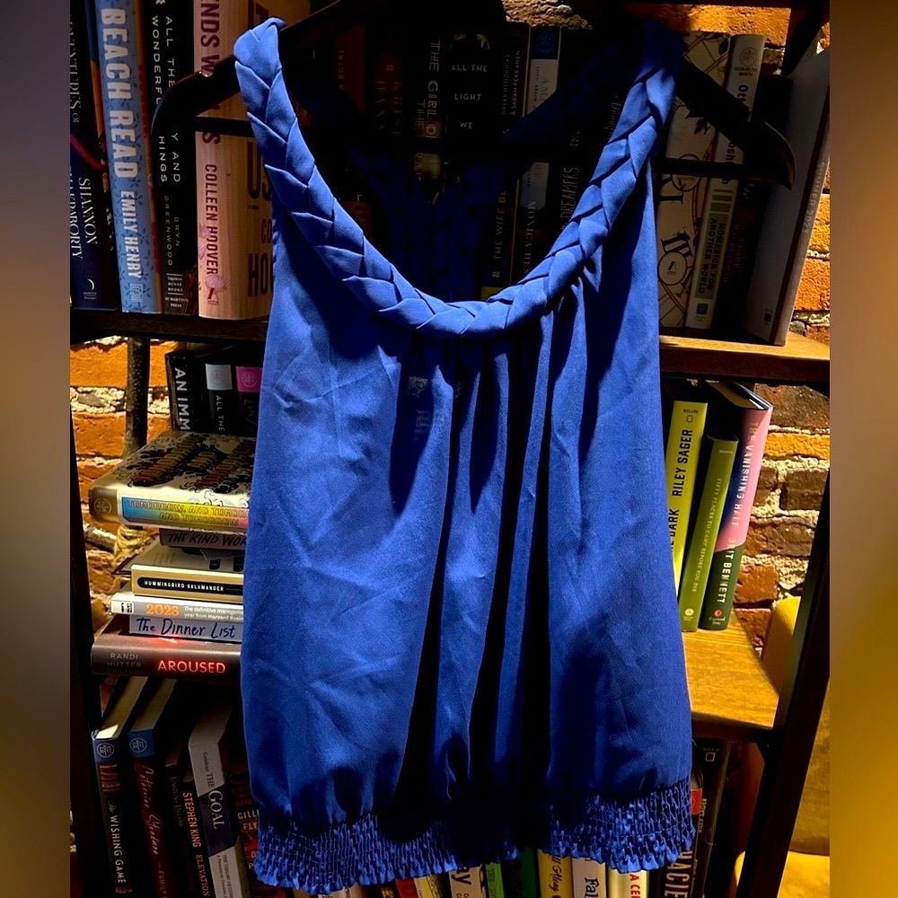 Braided royal blue top